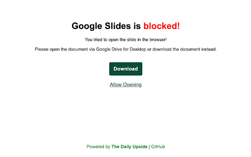 Disallow Opening Google Slides screenshot 1