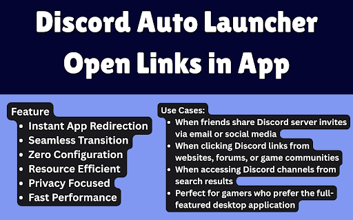 Discord Auto Launcher - Open Links in App screenshot 1