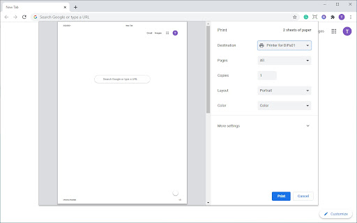 Dispatcher Paragon Chrome Print screenshot 1