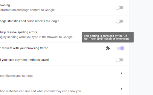 Do Not Track (DNT) and Global Privacy Control (GPC) Enabler screenshot 1