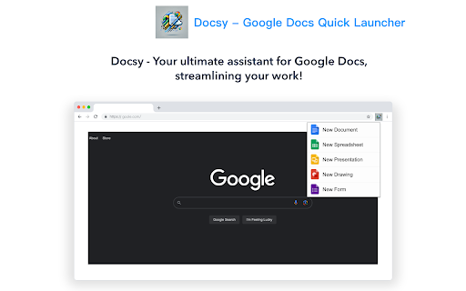 Docsy - Google Docs Quick Launcher screenshot 1