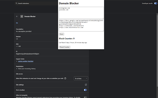 Domain Blocker screenshot 1