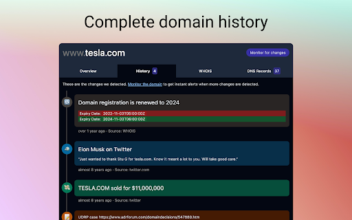 Domo - domain name info: WHOIS, RDAP, DNS & history lookup screenshot 1