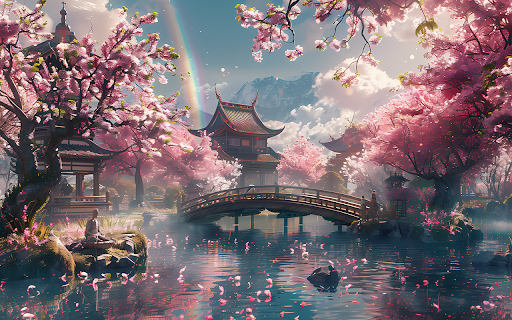 dreamy rainbow countryside screenshot 1