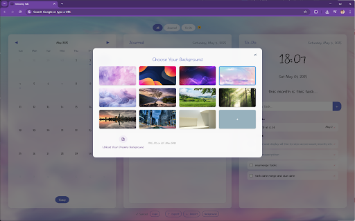 Dreamy Tab - Journal, Calendar & To-Do Dashboard screenshot 1