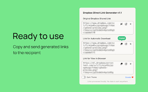 Dropbox Direct Link Generator screenshot 1