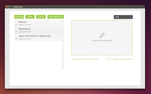 E2EE client screenshot 1