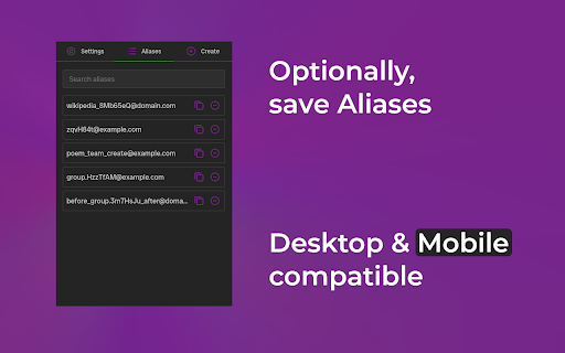 EAG: Email Alias Generator Extension screenshot 1