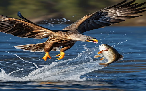 Eagle catching fish wallpaper screenshot 1
