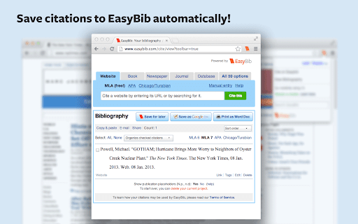 EasyBib Toolbar screenshot 1