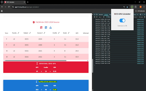 EECS GPA Calculator screenshot 1