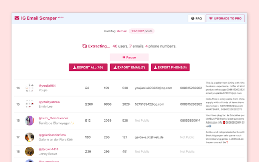 Email Scraper for Ins screenshot 1