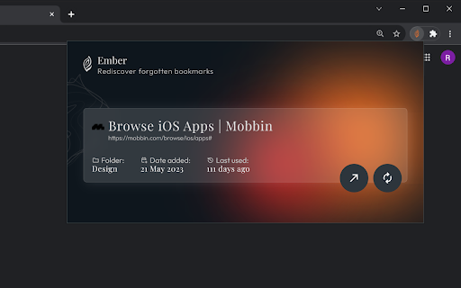 Ember - Rediscover forgotten bookmarks. screenshot 1
