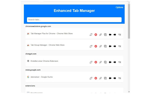 Enhanced Tab Manager screenshot 1