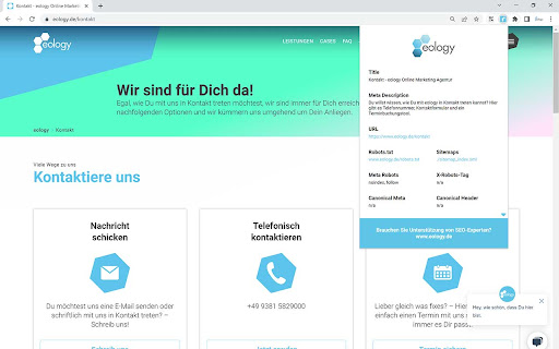 eology site metrics screenshot 1