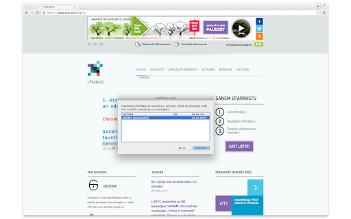 eParaksts signing extension screenshot 1
