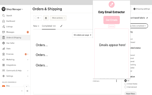 Etsy Email Extractor screenshot 1
