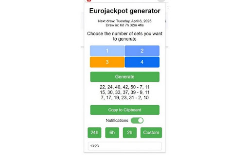Eurojackpot Generator screenshot 1