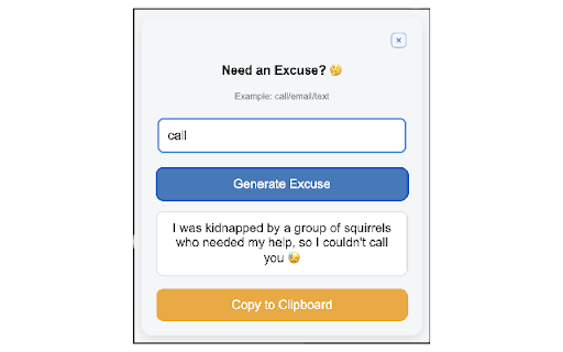 Excuse Generator screenshot 1
