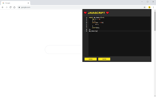 exec JavaScript screenshot 1