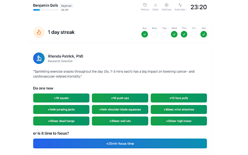 Exercise Snacks screenshot 1
