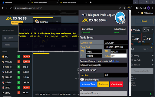Exness MT5 TT Copier screenshot 1