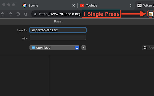Export Tabs screenshot 1