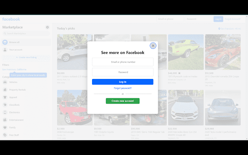 Facebook Marketplace Login Remover screenshot 1