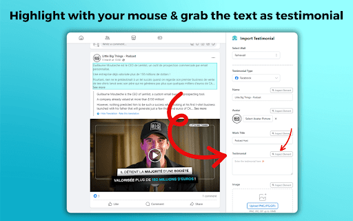 Famewall Testimonial Extension screenshot 1