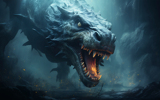 fantasy scene with surreal dinosaurs screenshot 1