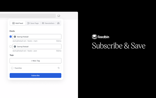 Feedbin Subscribe & Save screenshot 1