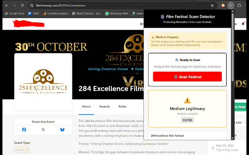 Film Festival Scam Detector screenshot 1