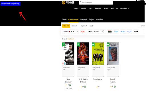 Filmweb notatki screenshot 1