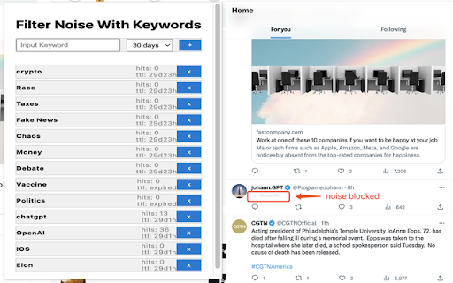Filter Social Noise - Mute words, block annoying tweets and Ads screenshot 1
