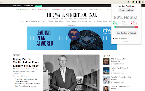 Financial News Sentiment Analyzer screenshot 1