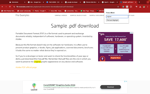 Find Words in Page screenshot 1