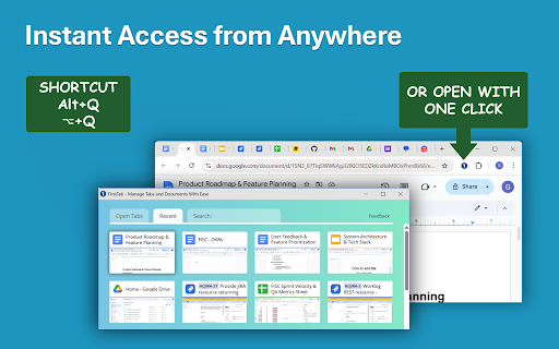 FirstTab - Visually Switch and Manage Your Tabs screenshot 1