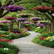 flower garden path wallpaper logo