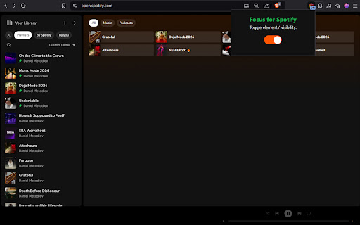 Focus for Spotify: Removes Spotify Recommendations screenshot 1