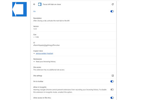 Focus left tab on close screenshot 1