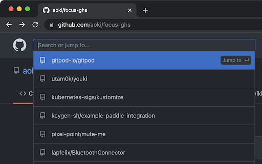 Focus on the GitHubSearch screenshot 1