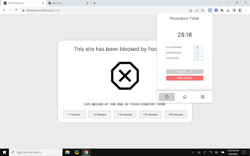 FocusBlock: Website Blocker & Pomodoro Timer screenshot 1
