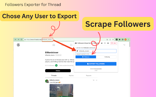 Followers Exporter for Thread screenshot 1