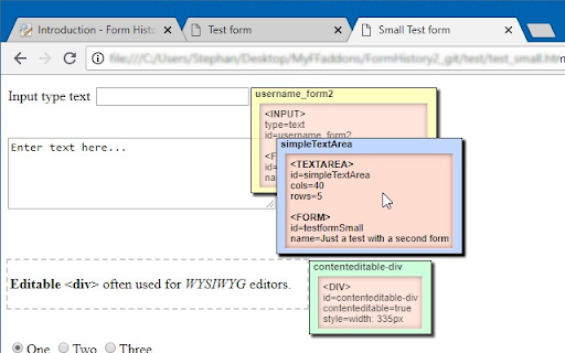 Form History Control (II) screenshot 1