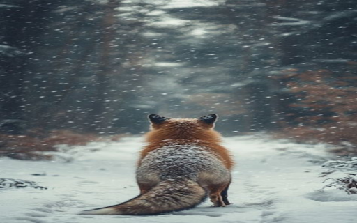 Fox standing in the snow Wallpaper screenshot 1