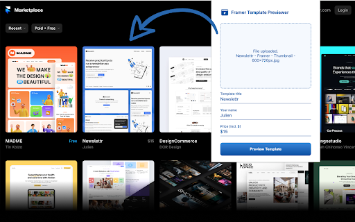 Framer Template Previewer screenshot 1