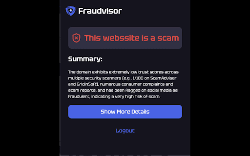 Fraudvisor screenshot 1