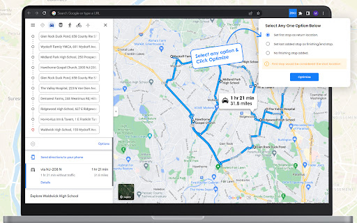 Free Route Planner for Google Maps screenshot 1