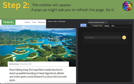 Free Translator Panel: Powered by chat GPT screenshot 1