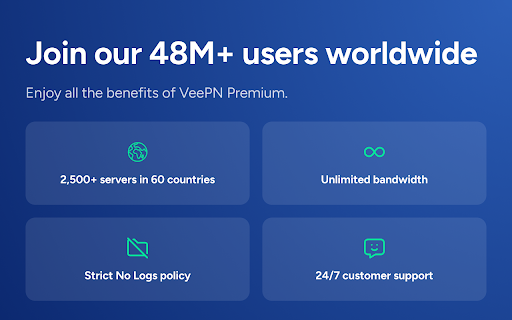 Free VPN for Chrome - VPN Proxy VeePN screenshot 1